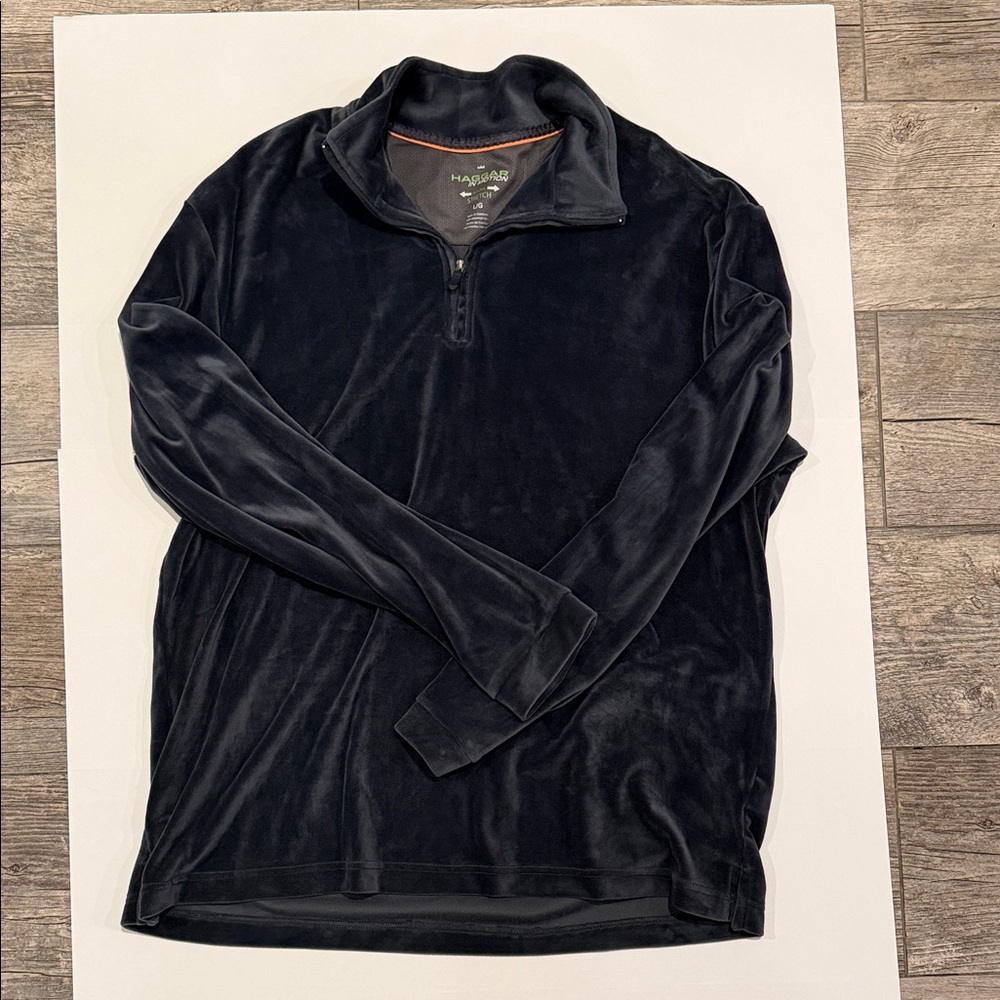 Haggar Black Men's Quarter Zip Pullover